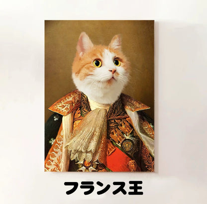 ペットオーダーメイド名画風アート | 犬・猫対応 | ユニークな肖像画 | モダンインテリア | キャンバスプリント