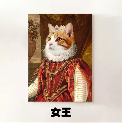 ペットオーダーメイド名画風アート | 犬・猫対応 | ユニークな肖像画 | モダンインテリア | キャンバスプリント